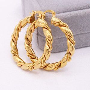 Chunky Twist Gold Plated Earrings